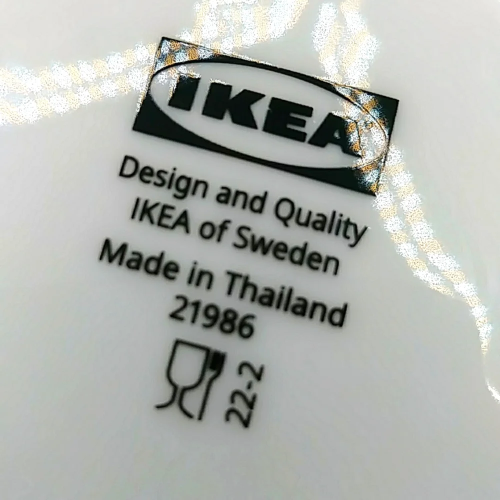 2 IKEA Stilenlig White Mugs With Ginko Leaves.